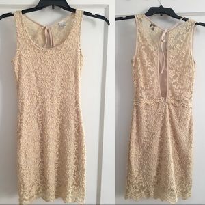 Lace stretchy Beige dress